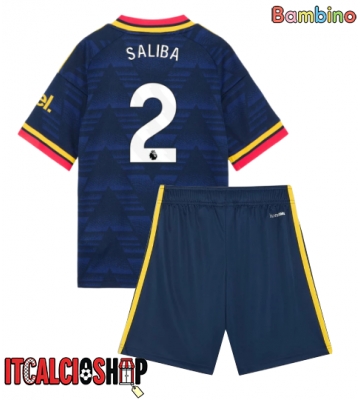 Arsenal William Saliba #2 Seconda Maglia Bambino 2026-27 Manica Corta (+ Pantaloni corti)